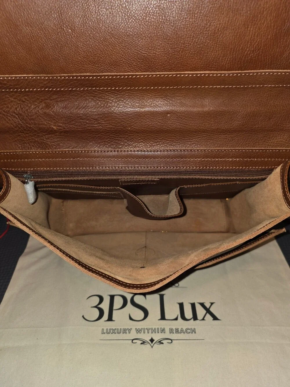 Zeyner Cognac Leather Structured Briefcase
